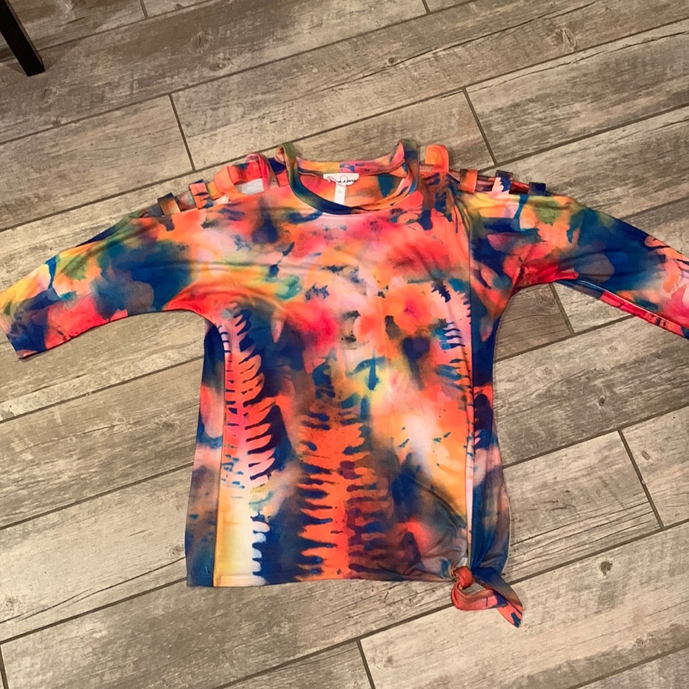 Sz M Dawn Davis Summer 3/4 sleeve shirt